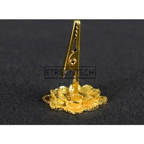 100pcs Golden Incense Clip Burner Holder High-Grade Buddha Hand Lotus Incense Clip Religious Gold-Plated Incense Clip