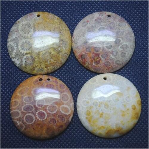 1PC Natural Coral Fossils Gem Stone Pendants Dropwater And Oval Shapes Charms Beads Accessories For Womens Necklace Makings