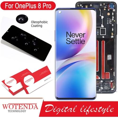 100% Original 6.78" Fluid AMOLED For OnePlus 8 Pro LCD Display Screen+Touch Panel Digitizer Frame For Oneplus 8 Pro IN2023