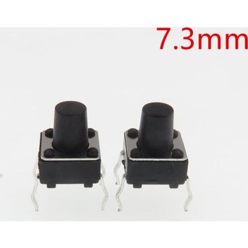 200Pcs 6*6*7.3MM round Head 6*6*7.3H 4 pin Micro tact Switch push Button Switch