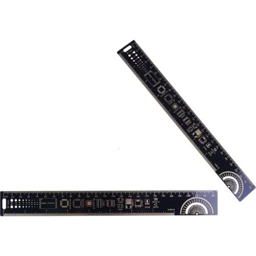 25cm Multifunctional PCB Ruler Measuring Tool Resistor Capacitor Chip IC SMD Diode Transistor Package 180 Degrees