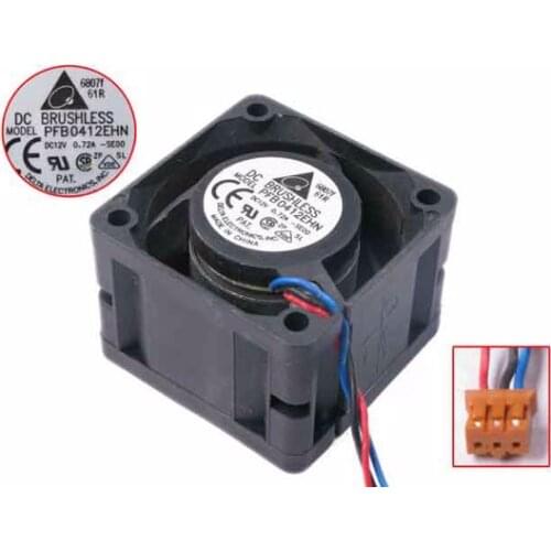 Delta Electronics PFB0412EHN SE00 DC 12V 0.72A 40x40x28mm 3-Wire Server Cooling Fan