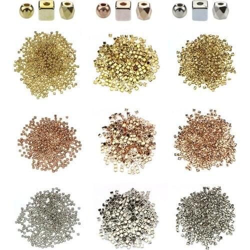 500Pcs DIY Metal Beads CCB Smooth Ball Spacer Beads Jewelry Making Accessories Handmade Craft