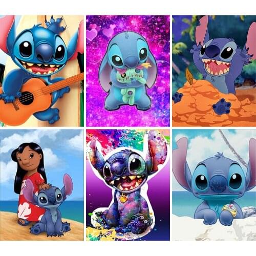 5D DIY Diamond Painting Disney Lilo & Stitch Cartoon Mosaic Set Childrens Art Full Square Round Embroidery Home Decor Gifts