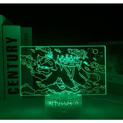 Anime Avatar The Last Airbender 3D White Base Lamp for Childrens Room Decor Night Light Kids Bithday Gift Manga LED Table Light