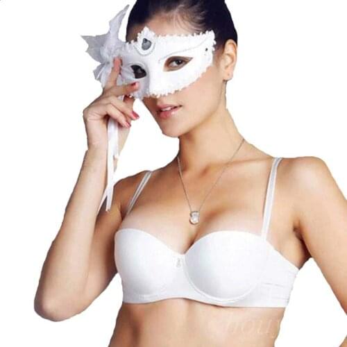 Double Push Up Bra For Small Breast Sexy Lady Women Padded Cup T Shirt Bra One-piece Seamless Gather 1/2 Cup Plunge Deep U Bra