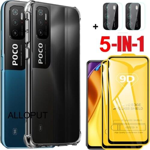 Case and Glass Poco M3 Pro, case anti impact Poco M3 Pro 5G Xiaomi Pocco X3 Pro Shockproof Cover SILICONE Poco Fone F3 X3 Poco m3 Pro