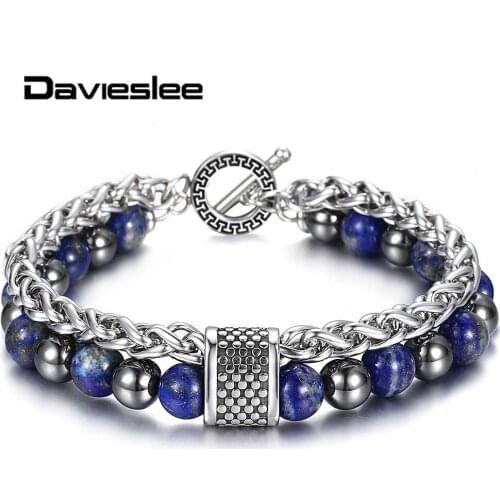 Браслеты из камня для мужчин Davieslee China At AliExpress