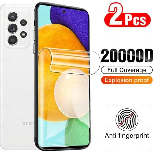 2Pcs full hydrogel film for samusng a52 protective film for samsung a71 a31 sansum a20 safety screen protector film Not Glas