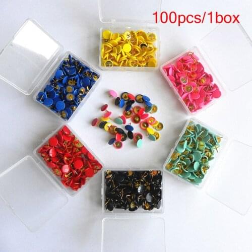 100pcs Stationery Buttons Thumbtacks Push Pins puntine da disegno Cork Board Thumb Tacks Pushpins Office School Stationery