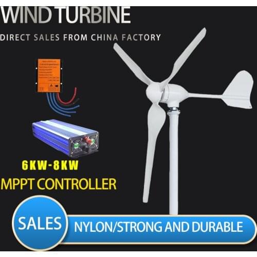 China Factory 8000W Wind Turbine Generator With Waterproof Wind Controller for Home Use Low Start-up Windmill Speed