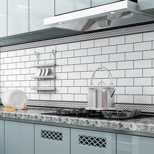 Kitchen Stickers Oil-proof Waterproof Multiple Styles Vinyl Self-Adhesive Stove Cabinet Wallpaper DIY Bathroom Wallpaper Decor