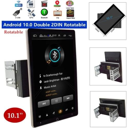 New Rotation Tesla Screen Android 10.0 2 din Car Radio Player Universal For Nissan Toyota Hyundai GPS Navi 2din 10.1in
