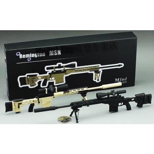 Minitoys 1/6 Remington MSR Sniper Rifle Alloy Military Weapon Props for 12inch Collectible Action Figure Hobby Gift DIY