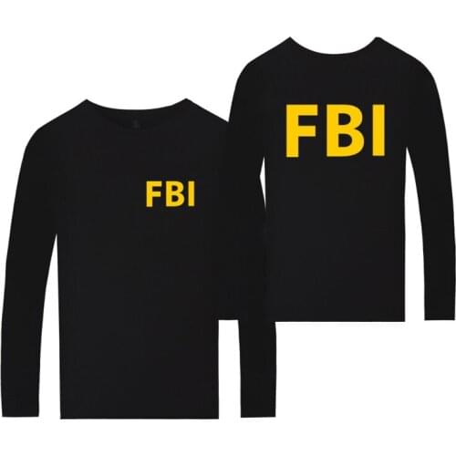 Fashion FBI t-shirts Printed Hip Hop Sports Men Women T Shirt Casual Tee Shirt Tops Long Sleeve t-shirt Streetwear Sweatshirts