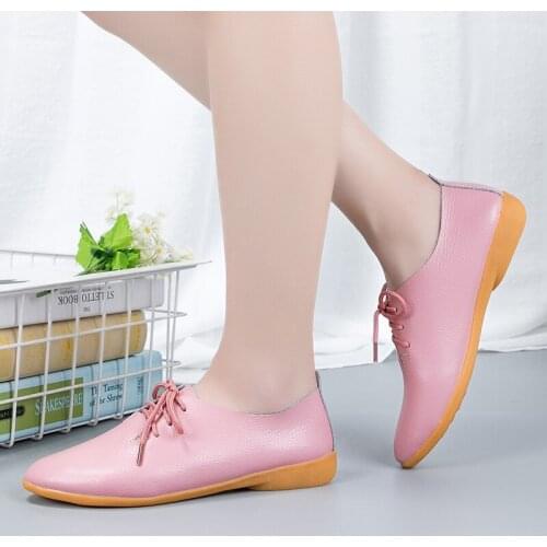 Ladies shoes flats Women shoes flat leather Moccasins Soft Pointed Toe loafers Female big size 35 36 37 38 39 40 41 42 43 44