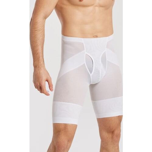 Men Abdomen Pants Large size Compression underwear Thin Buttocks Slimming Solid Color Skinny Shaping Pants утягивающее белье E3