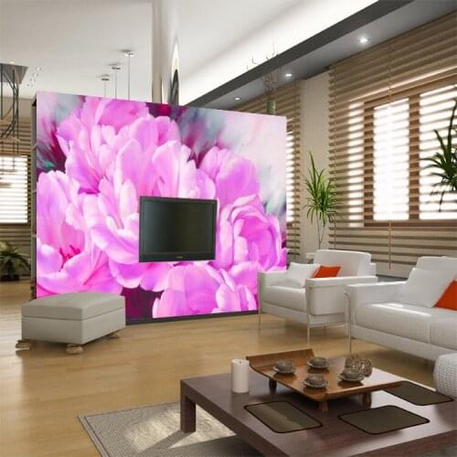 Bacaz Custom Flower Papel Mural 3d Flower Mural Wallpaper for Bedroom TV background 3d Flower wall paper Murals Art Wall Decor
