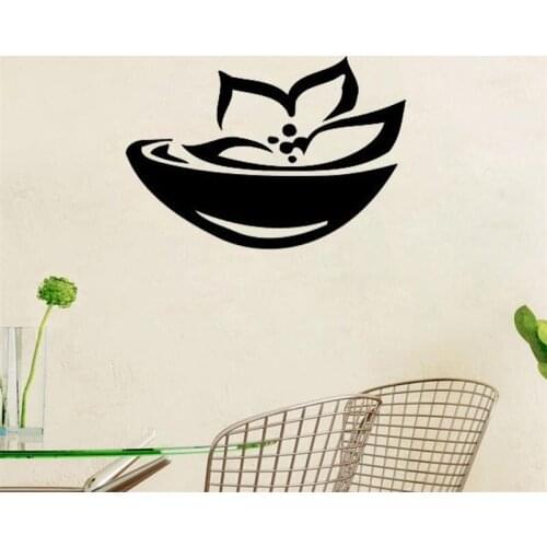 Lotus Flowers Wall Stickers Asian Spa Sign Wall Decals Home Decor Living Room Bedroom Wall Art Murals