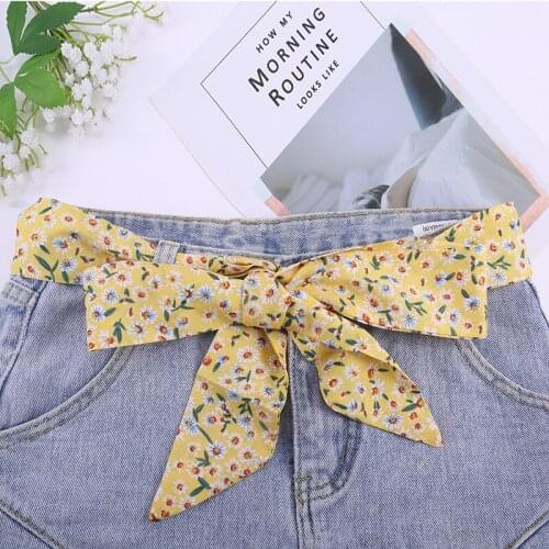 New Fashion Women Daisy Waist Belts Female Chiffon Casual Knotted Floral Waistband Decorative Dress Strap Wild Bandage Girdle