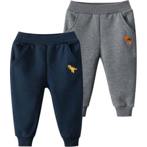 2021 Spring New Arrival Korean Style Childrens Clothes Baby Boys Cartoon Velvet Pockets Sports Pants Boys Trousers Legging Kid