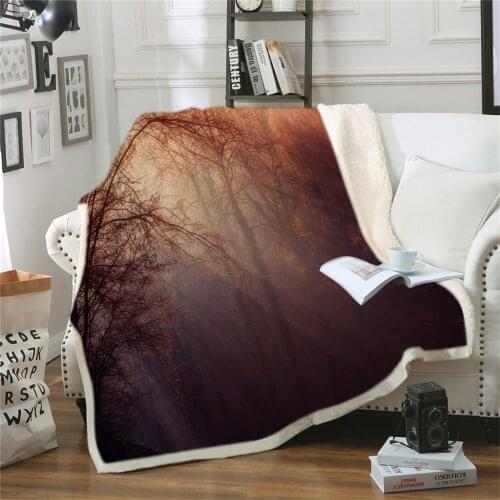 Tree Blanket 3D Print Fashion Plush Soft Plush Bedding Portable Adults Office Quilts Girls Wearable Drop Ship