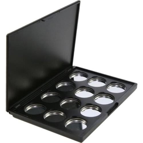 Eyeshadow Makeup Palette Empty Blush Lipstick Container Case With 12Pcs 26mm Round Metal Pans