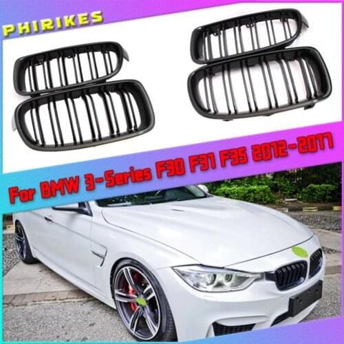 Pair Gloss Matt Carbon Black 3 Color Front Kidney Grille For BMW 3 Series F30 F31 F35 F80 2012 2013 2014 2015-2018 Racing Grills