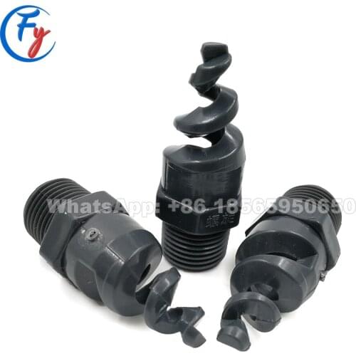 Full Jet Spray Spiral PVC Spray Nozzle, Industrial PVC Full Cone Spiral Spray Nozzles Non-Clog Spiral Jet Nozzles