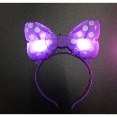 1pcs luminous bow hair band flash hairpin hairpin headband Free Shipping