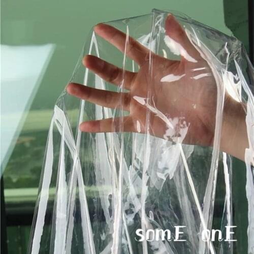 0.2mm Transparent TPU Fabric PVC Plastic Film Waterproof DIY Raincoat Coat Crystal Bags Stage Decor Clothes Designer Fabric