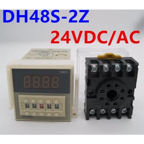 Free Shipping DH48S-2Z 0.01s-99H99M Programmable Time Timer Relay Switch On Delay SPDT 2 Groups Contacts 8 Pins 24VDC/AC