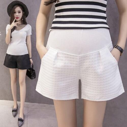 OkayMom Casual Loose Maternity Shorts Summer A line Black White Short Pant For Pregant Women Pregnancy Wear Shorts Clothing 2020