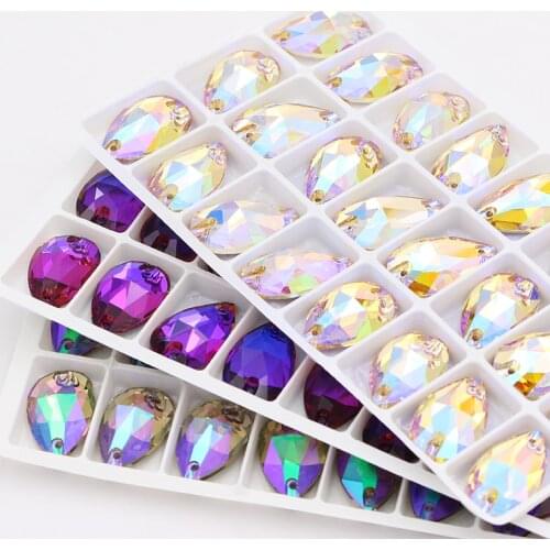 Flat Back Rhinestones Crystal Decoration Drop High Quality Sew On Stones Flatback Strass Crystal DIY Glass Rhinestone For Sewing