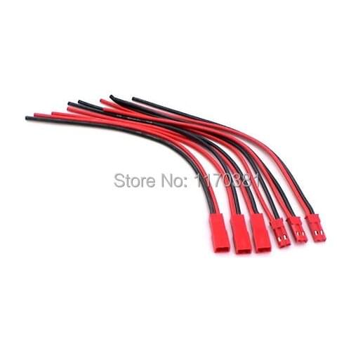 High quality 50 pairs 10cm 2Pin JST SYP Lead plug cable 26AWG soft silicon wire