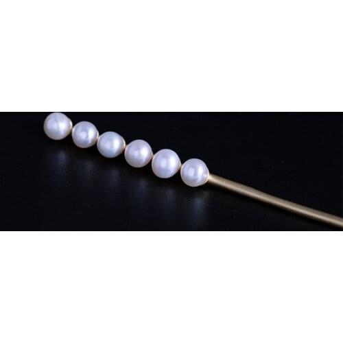 925 Sterling Silver Pearl Hair Sticks Simplicity Gold Plated Trendy Hair Stick Accesories For Women Jewelry Luxury Hairpins