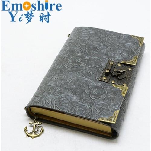 Emoshire Newest Genuine Leather Design Travelers Notebook Vintage European style Travel Journal Diary Handmade Gift N117
