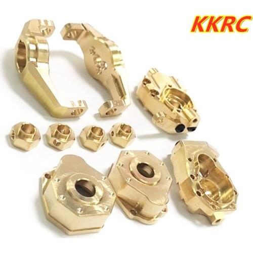 1set TRX4 Brass Steering Group Upgrade Part Steering Knuckle C Hub Hexagon Cover For 1/10 RC Crawler Car TRX-4