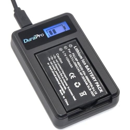 1pc 1200mAh NP-60 NP 60 NP60 Battery+ LCD USB Charger for Samsung SLB-1037 for Fujifilm NP-60 Kodak KLIC-5000 for Olympus Li-20B