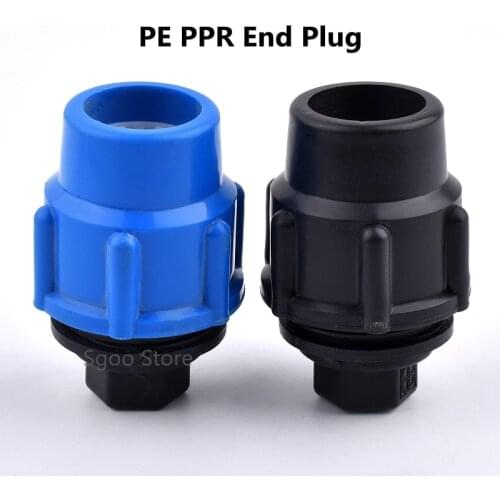 1Pc PPR PVC PE End Plug Direct Quick connector Plastic joint Water Pipe Connectors Garden Agricultural Accessories