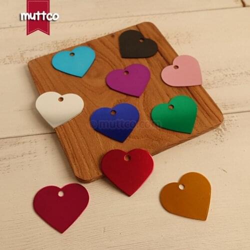 1000pcs/lot simple Custom craved pet id tag Personalized name mobile number cat tag heart love dog id tag 10 colors DIT-022