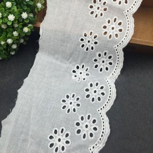 15Yards 15cm Wide Vintage Table Clover Floral Embroidery Eyelet Cotton Fabric Lace Trim for Garment Accessories New Arrival