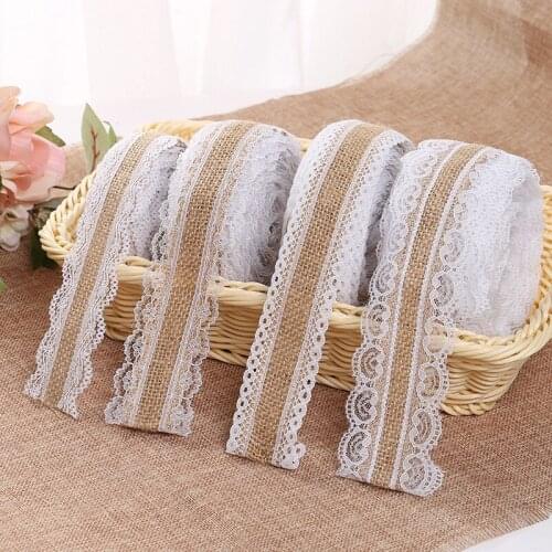 25mm White Lace Linen Roll Ribbon DIY Handmade Craft Burlap Christmas Wedding Party Gift Decoration Clothing Hat Accessories