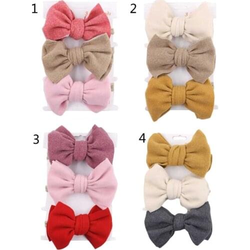 3 Pcs Nylon Baby Headband Bowknot Elastic Hair Band Children Girls Hairband Head Band Newborn Hair Accessories