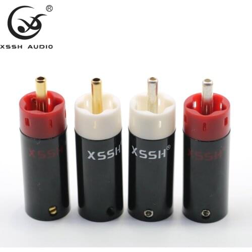4pcs/8pcs XSSH audio High Quality Hifi DIY 6mm 8mm Gold or Silver plated Brass RCA Plug Auido Connector