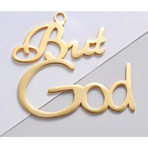 4pcs/lot Mirror Polish 100% Stainless Steel But God DIY Charm Pendant for Making Necklace Bracelet Accessories