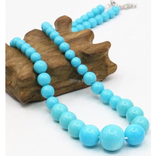 6-14mm Accessories Blue Seashell Beads Tower Necklace Chain Girls Christmas Gifts Hand Made Women Fashion Jewelry Making Design