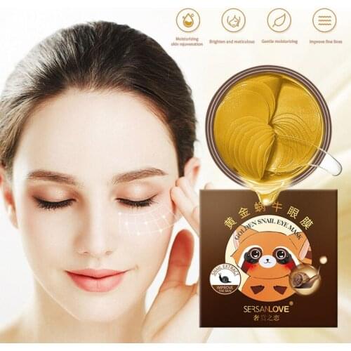 60PCS Anti Wrinkle Anti Aging Eye Mask Golden Snail Liquid Caviar Extract Crystal Collagen Dark Circles Acne Beauty Patch TSLM1