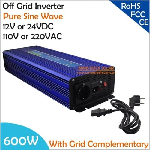 600W DC12V/24V AC110V/220V, Off Grid Pure Sine Wave Solar or Wind Inverter, City Electricity Complementary Power Inverter