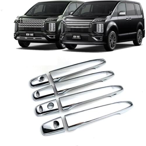 8pcs ABS Chrome Door Handle Cover Cap Sticker For Mitsubishi Delica D5 2020 Car Accessories